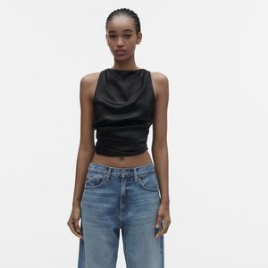 Zara satin backless tie top